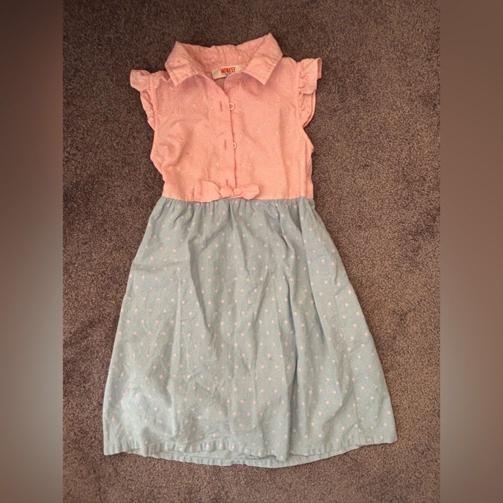 🔮 5/$25 Monkey Bars Pink and Blue Kids Dress